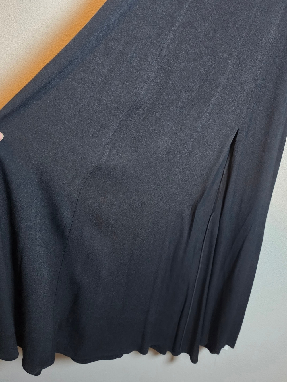 Reformation Sigmund Dress Black Size 6 Square Neck High Slit Midi Dress - Picture 5 of 11